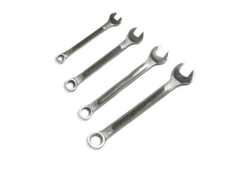 Set of wrenches, isolated over white