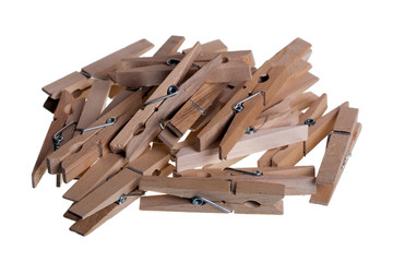 Classic wooden pin isolated on white