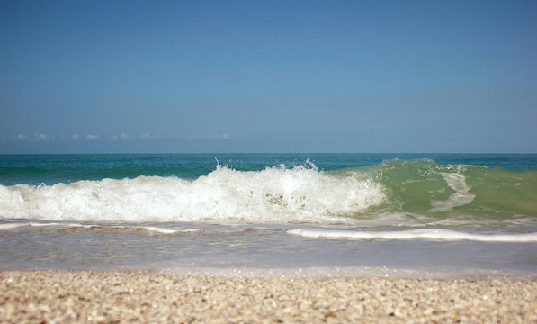 swelling and crashing of waves bonita beach