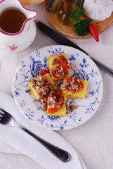 Crostini di polenta gialla con le arselle - Antipasti toscana