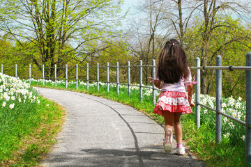 Little girl in spring