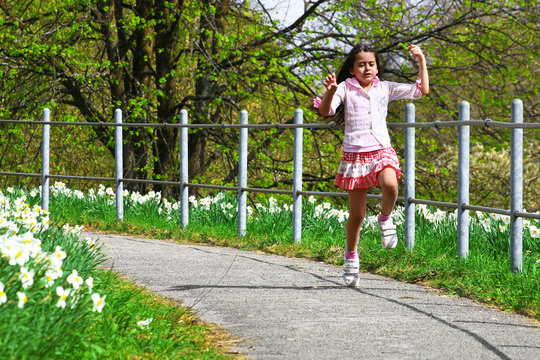 Little girl in spring