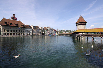 Luzern, Kapellbrücke mit Wasserturm