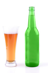 beer glass and bottle