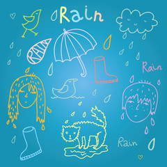 Summer rainy day vector design