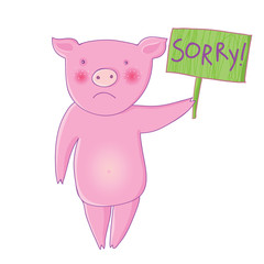 Iam sorry - cute cartonn vector illustration