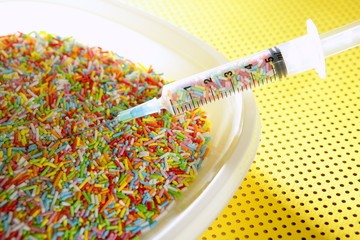 Colorful little sweet candy plate