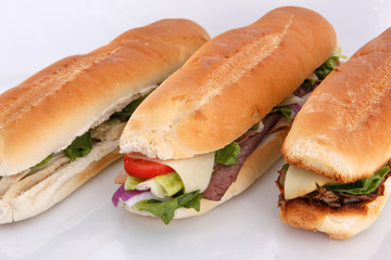 3 popular sandwiches - Chicken Caesar, Deli giant and Philly
