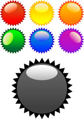 Vector color glossy stickers on white