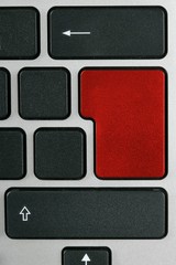 Keyboard with enter key in red color