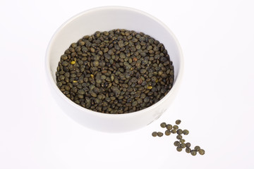 green lentils in a bowl