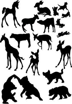 animal baby silhouettes