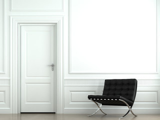 interior design classic wall with chair - 14527607