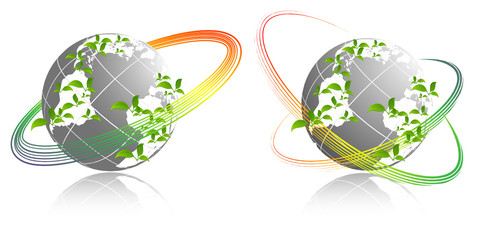 environmental simbols with globe. Elements for your design