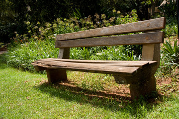 wooden park bench