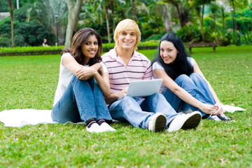 group of friends playing games