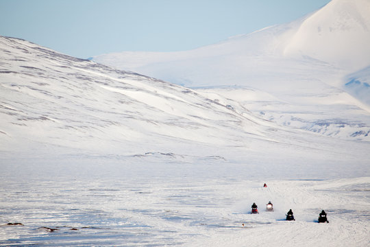 Snowmobile in Svalbard
