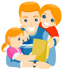 Fototapeta premium Father reading to his Children