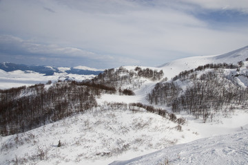 Fototapeta na wymiar Snow At Mountains