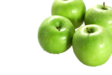 Green apples background