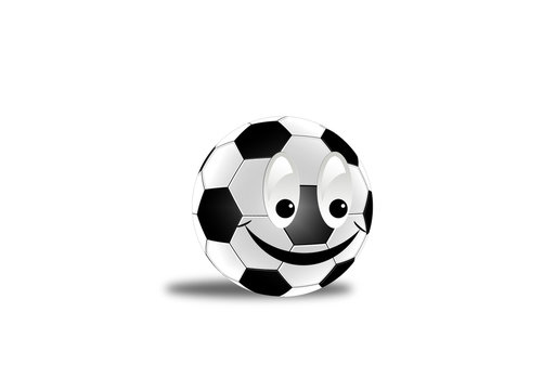 Ther is ñheerful football with a smiling face