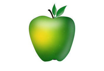 Green and yellow apple