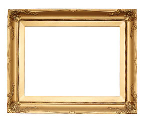 gold antique frame isolated with clipping path