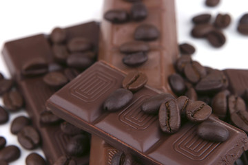 dark chocolate bars close up