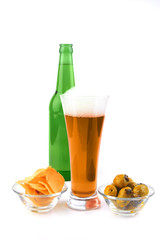 beer glass and bottle