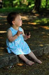 Baby girl in park