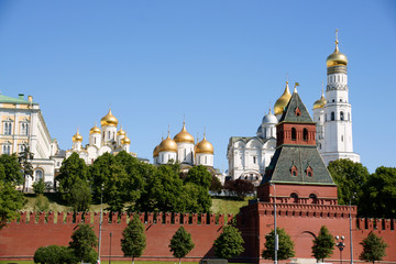 Fototapeta na wymiar A Kremlin landscape full of cathedrals