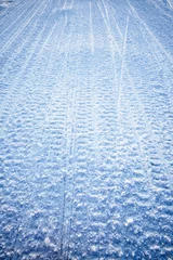Foto auf Acrylglas Nördlicher Polarkreis Schneemobil-Textur