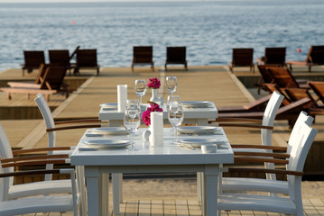 dinner table on the wharf
