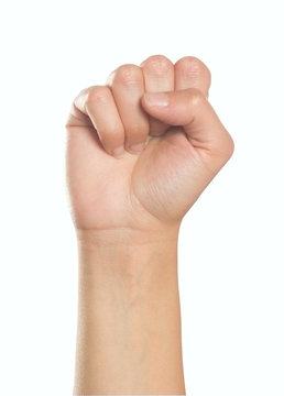 human first on white background isolated