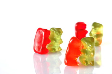 gummy bears dancing at a party