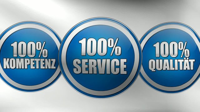 100% Service Kompetenz Qualität als Flagge