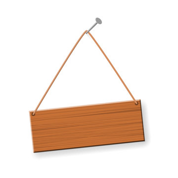 holzschild mit nagel an der wand