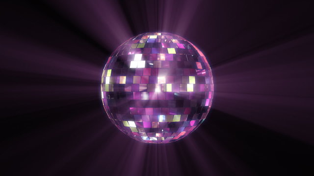 3d photorealistic disco ball. Fixed size mirrors. Loop.