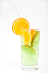 cold fresh cocktail drink with mint close up