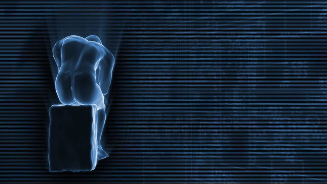 3d thinker rotating & background