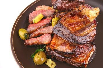 rib's top view close up