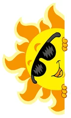 Vlies Fototapete Für Kinder Lauernde Sonne mit Sonnenbrille