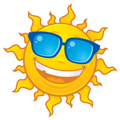 Obraz premium Sun Wearing Sunglasses