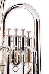 Silver Bass Tuba Euphonium on White
