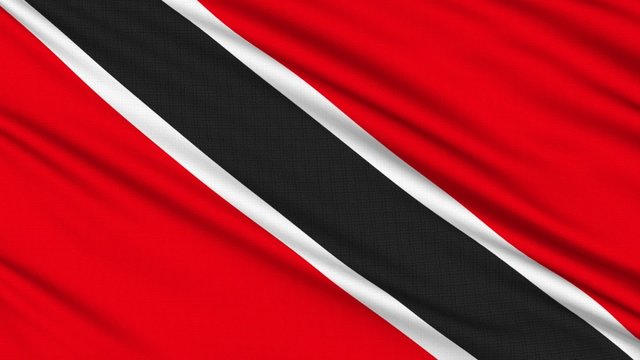 Trinidad and Tobago Flag, with real structure of a fabric