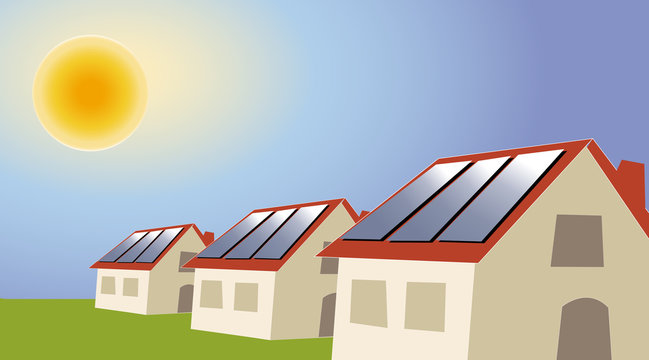Energies renouvelable-lotissement maisons à panneaux solaire