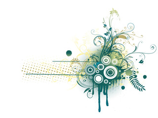 Vector illustration of Grunge Floral Decorative background