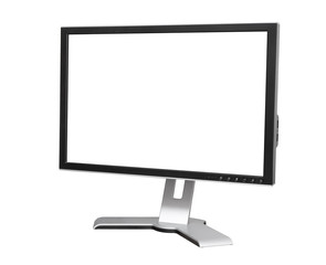 monitor on white with blank screen