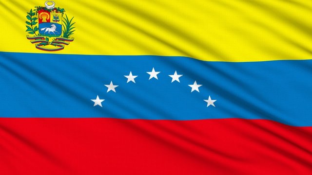 Venezuelan Flag, with real structure of a fabric