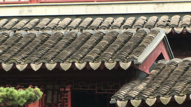 Tiled Chinese roof, Yuyuan Garden, Shanghai, China